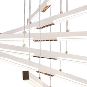 Lustra LED Suspendata Acril LT183/6WH, 81W, Lumina 3000/4000/6000K, Alb, Inaltime Reglabila Lustre LED cu Telecomanda Default Title Alessandro Design