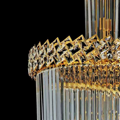 Candelabru Cristal CC800/700X2100GD, 33xE14, Diametru 70cm, Inaltime 210cm, Auriu Lucios, Inaltime Reglabila, Design Elegant Candelabre Cristal Default Title Alessandro Design