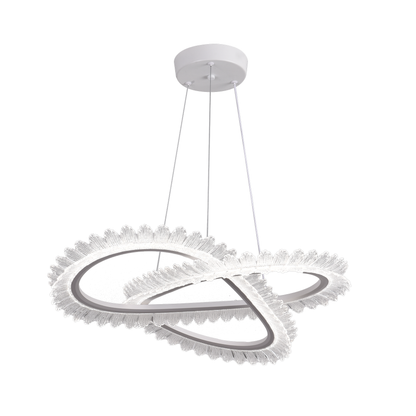 Lustra LED cu Telecomanda LT187WH, Cristal si Metal, 52W, Dimabila, Inaltime Reglabila, lumina Rece/Calda/Neutra, Iluminat Luxos Lustre LED cu Telecomanda Default Title Alessandro Design