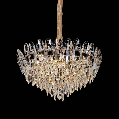 Candelabru Cristal, AURELIUS Magno, 11xE14, Diametru 60cm, Auriu Lucios, Inaltime Reglabila, Metal si Cristal Candelabre Cristal Default Title Alessandro Design