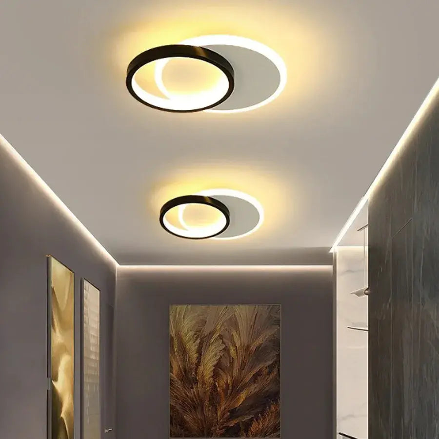 Aplica LED SMALON 26W, 2 Cercuri, lumina Rece/Calda/Neutra, Alb Negru Lustra LED Default Title Alessandro Design