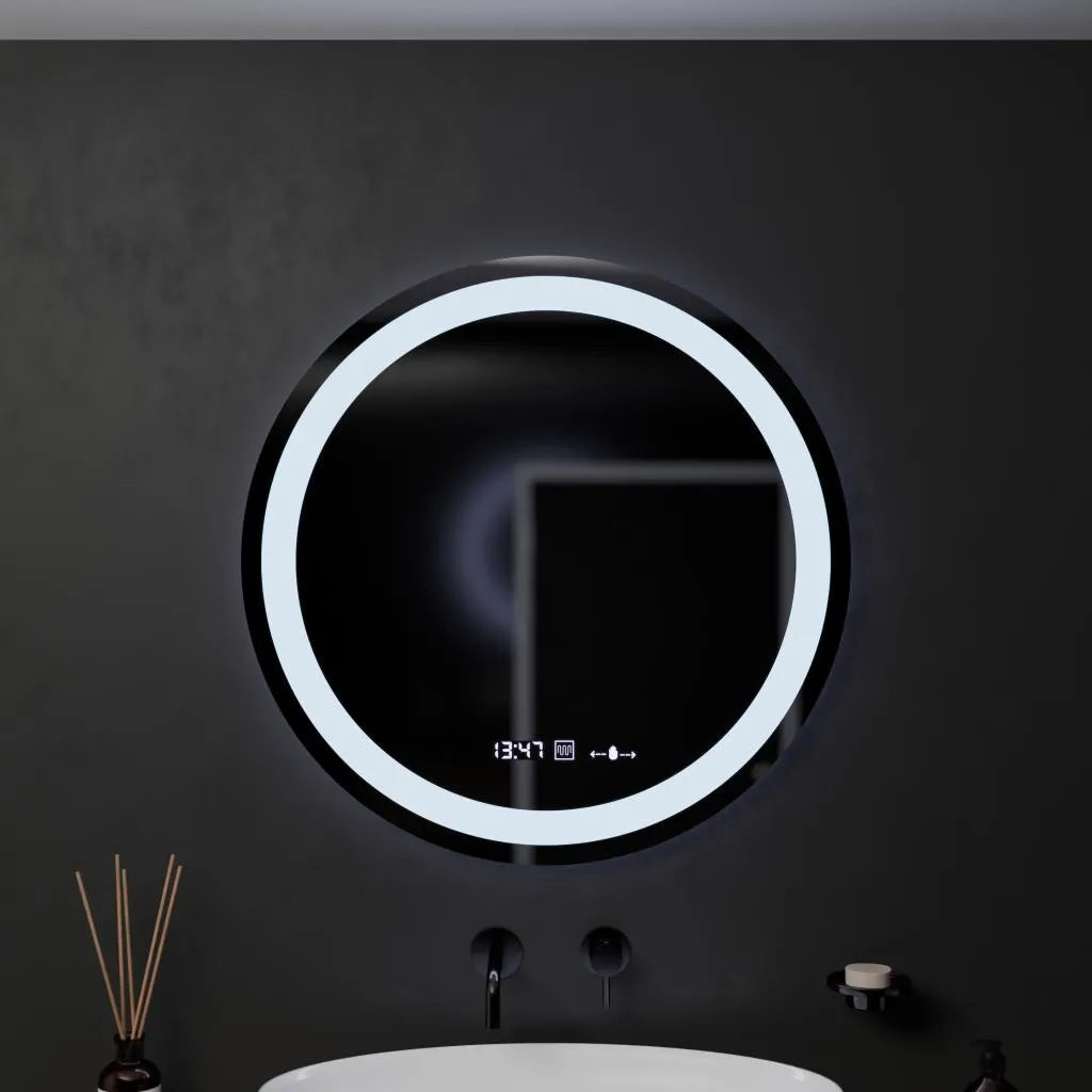 Oglinda LED Rotunda, 60cm, Celeste MotionGlow Marcello, Sistem Dezaburire, Ceas & Termometru, Dimabila, Lumina Calda Neutra Rece 3000K/4000K/6000K Oglinzi Marcello Default Title Alessandro Design
