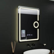 Oglinda LED Rectangulara, 60x80cm, Eclat MotionGlow Marcello, Ceas & Termometru, Sistem Dezaburire, Lupa Cosmetica, Dimabila Oglinzi Marcello Default Title Alessandro Design