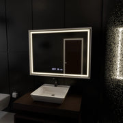 Oglinda LED Rectangulara, 80x60cm, Verite Imperial Silver Motion Glow Marcello, Sistem Dezaburire, Ceas & Termometru, Dimabila Oglinzi Marcello Default Title Alessandro Design