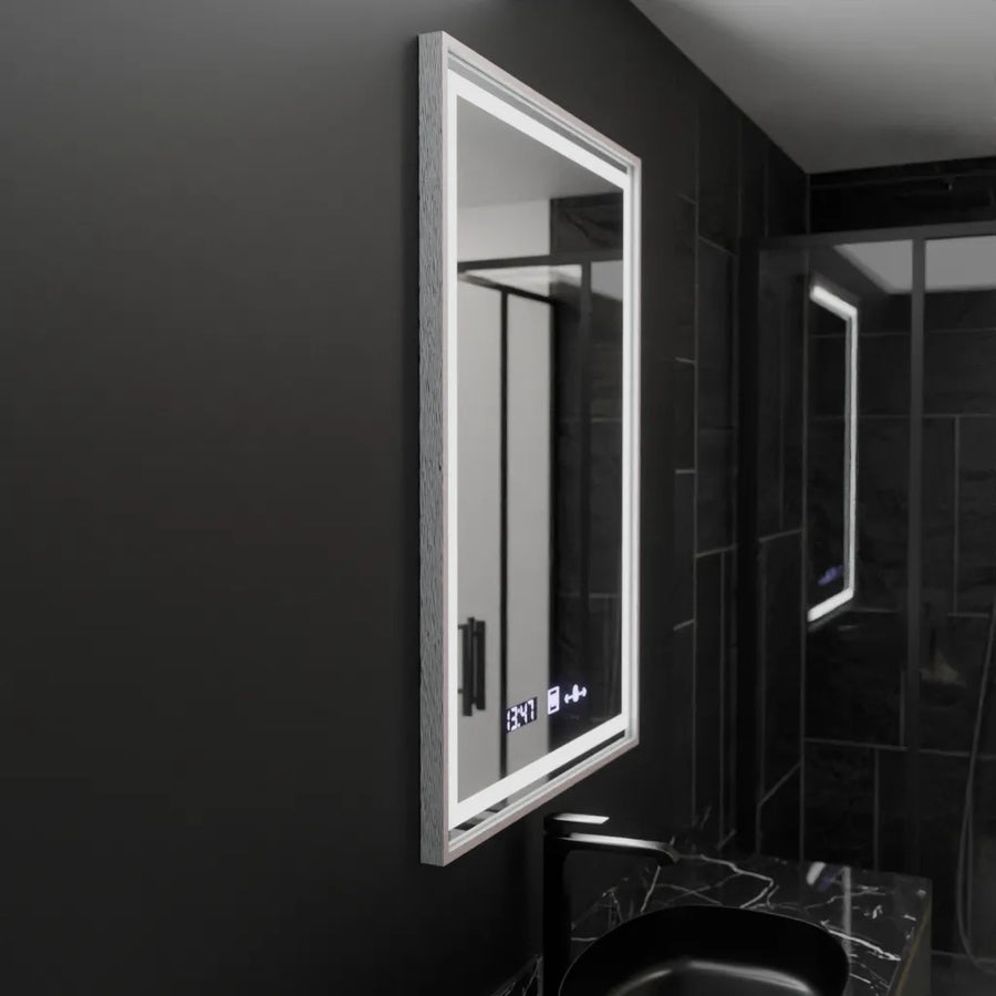 Oglinda LED Rectangulara, 60x80cm, Verite Imperial Silver Motion Glow Marcello, Sistem Dezaburire, Ceas & Termometru, Dimabila Oglinzi Marcello Default Title Alessandro Design
