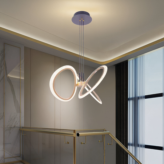 Lustra LED suspendata cu Telecomanda RIMINI 52W, 3 Elemente, lumina Rece/Calda/Neutra, Dimabila, Auriu Lustre LED cu Telecomanda Default Title Alessandro Design