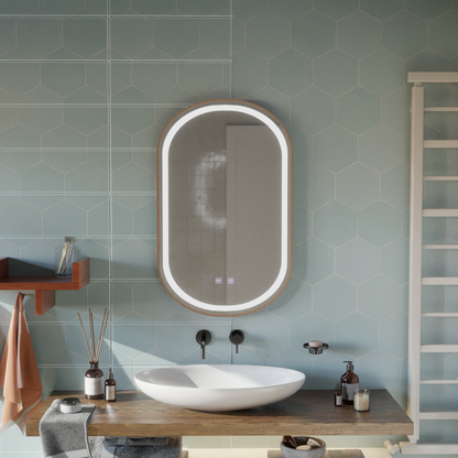 Oglinda LED Touch Impora Sistem Dezaburire 50x80 cm Rama Rose Gold Oglinzi Korman E Default Title Alessandro Design