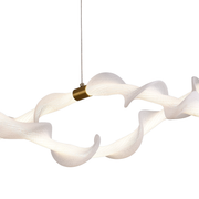 Lustra LED Suspendata Acril UNDA Infinity, 36W, Lumina Calda/Neutra/Rece 3000/4000/6000K, Alb Auriu, Inaltime Reglabila Lustre Moderne Default Title Alessandro Design