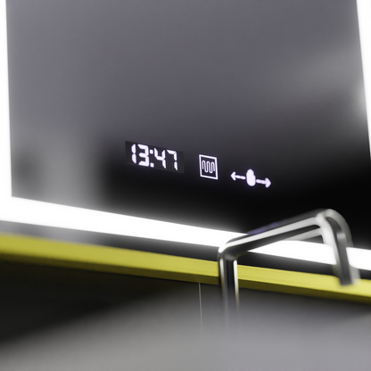 Oglinda LED Rectangulara, 50x70cm, Verite Royale Gold Motion Glow Marcello, Sistem Dezaburire, Ceas & Termometru, Dimabila Oglinzi Marcello Default Title Alessandro Design
