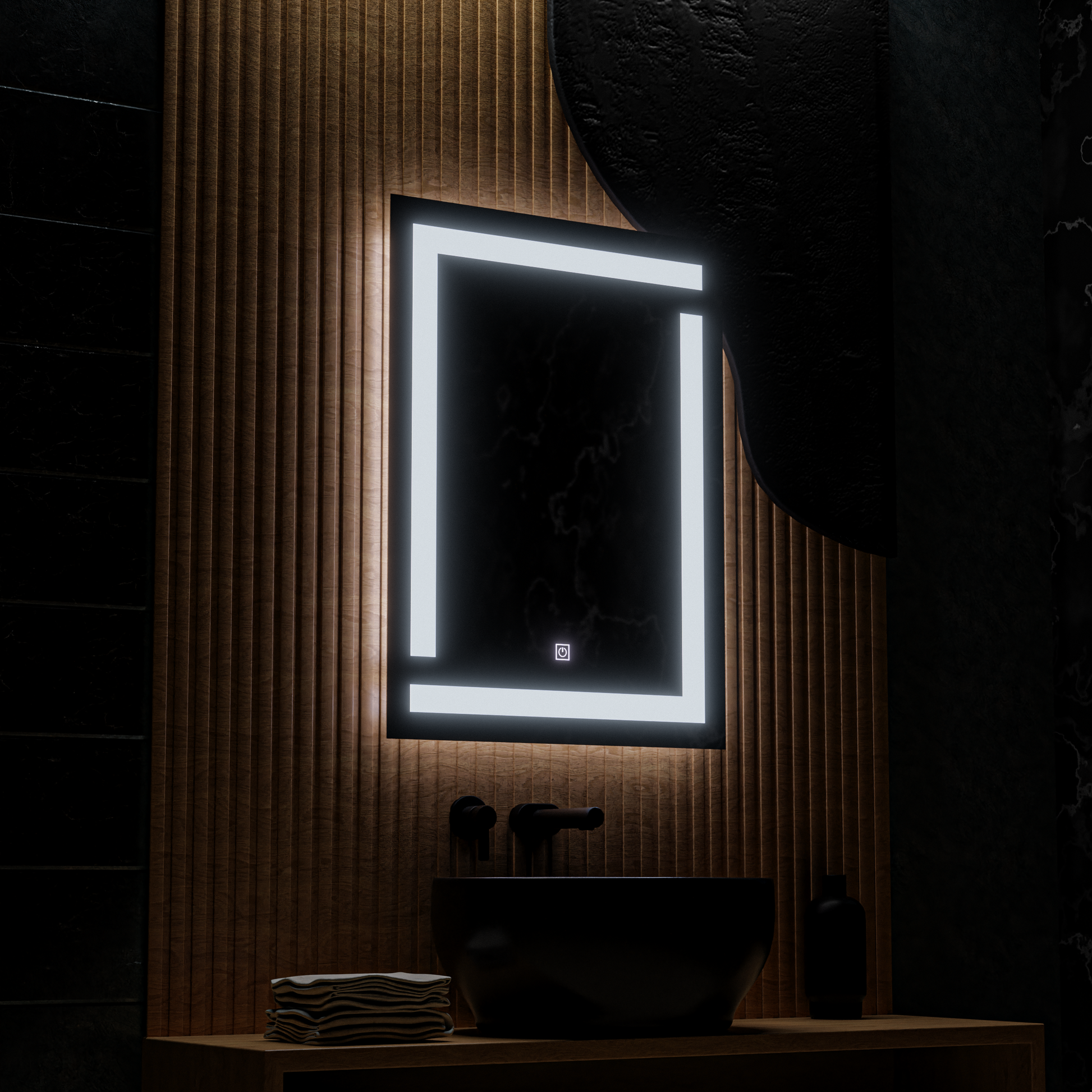 Oglinda LED Giga, 60x80cm, 14W, Touch, Lumina 6000K Oglinzi Korman E Default Title Alessandro Design