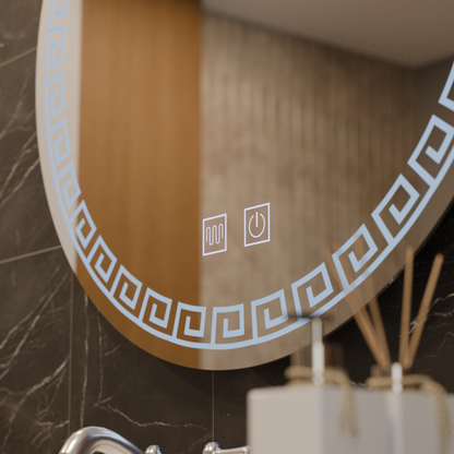 Oglinda LED Rotunda, 80cm, Orhina Touch, Sistem Dezaburire, Dimabila, E40S/80X80 Oglinzi Korman E Default Title Alessandro Design