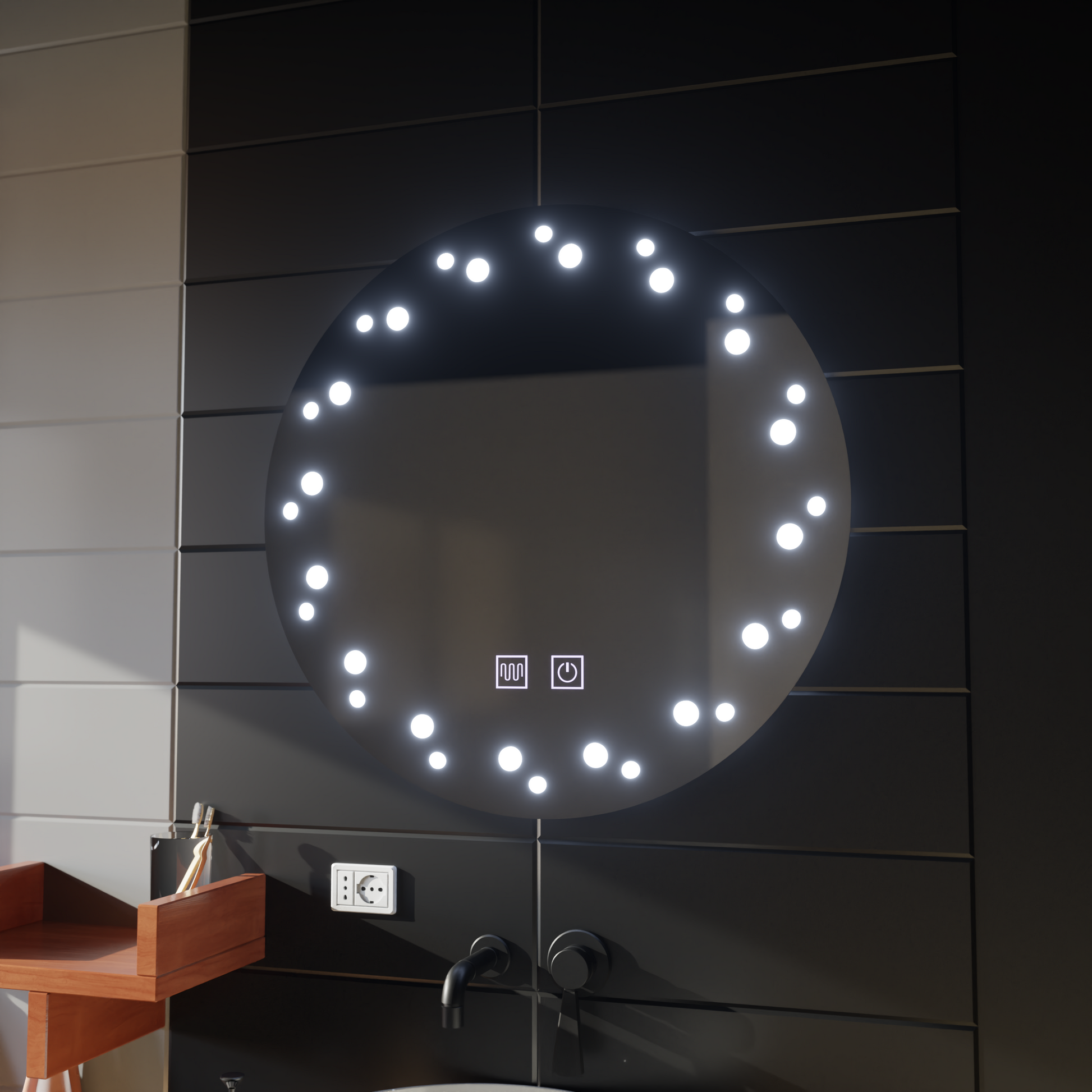 Oglinda LED Touch Ivory Sistem Dezaburire 50X50cm Oglinzi Korman E Default Title Alessandro Design