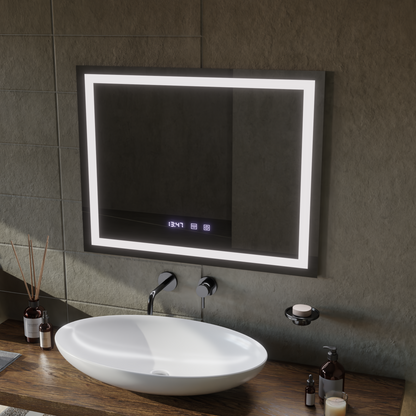 Oglinda LED Touch MODENA Sistem Dezaburire, Ceas si Temperatura 80x60 cm Oglinzi Korman S Default Title Alessandro Design