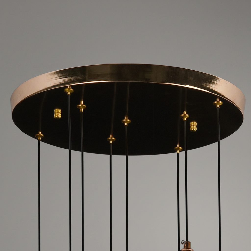 Candelabru Cristal LED 21W, VERTILUX Supremo, Lumina Calda/Neutra/Rece, Diametru 35cm Auriu Candelabre Cristal Default Title Alessandro Design