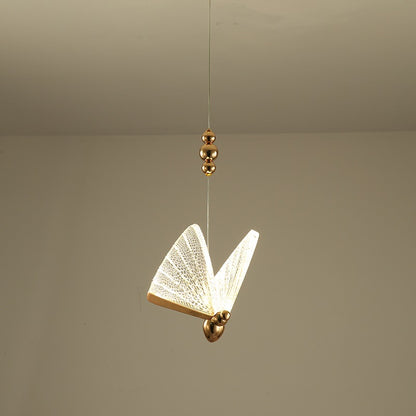Lustră Suspendată LED Acril Butterfly 9W, Lumina Calda/Neutra/Rece 3000K/4000K/6000K, Auriu, Metal și Acril, Inaltime Reglabila Lustre LED Default Title Alessandro Design