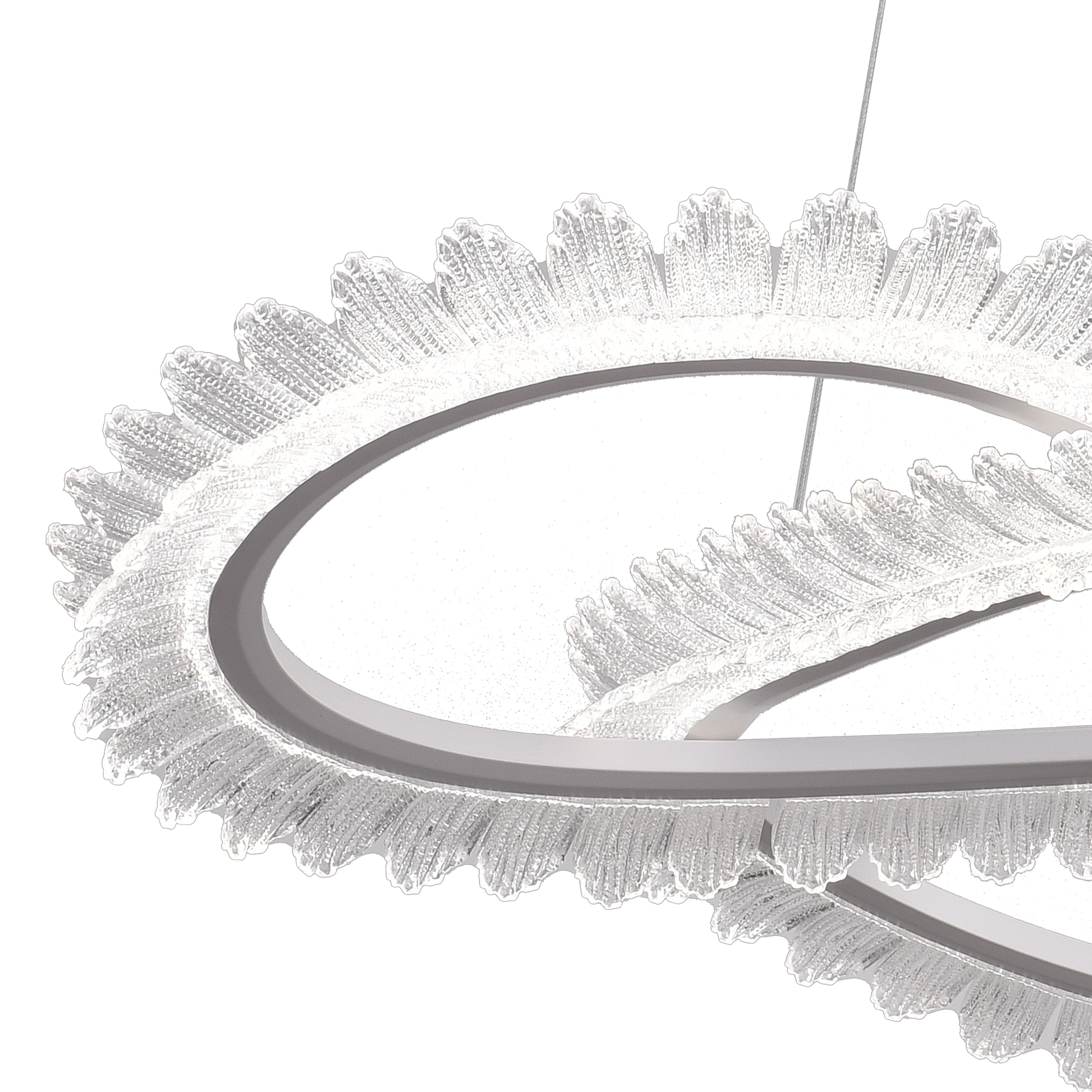 Lustra LED cu Telecomanda LT187WH, Cristal si Metal, 52W, Dimabila, Inaltime Reglabila, lumina Rece/Calda/Neutra, Iluminat Luxos Lustre LED cu Telecomanda Default Title Alessandro Design