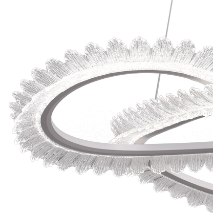 Lustra LED cu Telecomanda LT187WH, Cristal si Metal, 52W, Dimabila, Inaltime Reglabila, lumina Rece/Calda/Neutra, Iluminat Luxos Lustre LED cu Telecomanda Default Title Alessandro Design