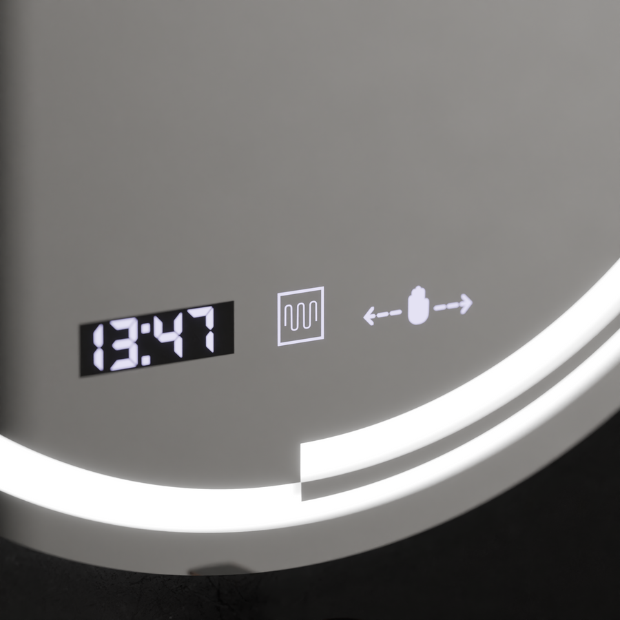 Oglinda LED Rotunda, 60cm, Senzor MotionGlow Consuel Marcello, Sistem Dezaburire, Ceas & Termometru, Dimabila Oglinzi Marcello Default Title Alessandro Design