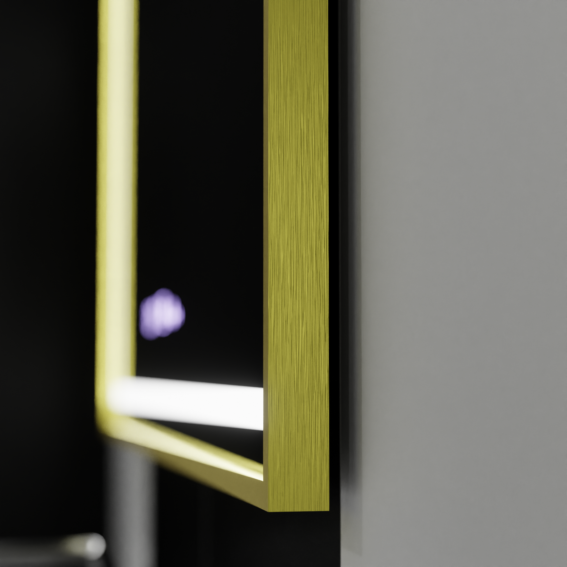 Oglinda LED Rectangulara, 100x65cm, Verite Royale Gold Motion Glow Marcello, Sistem Dezaburire, Ceas & Termometru, Dimabila Oglinzi Marcello Default Title Alessandro Design