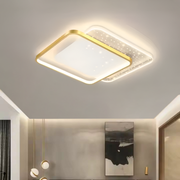 Lustra LED cu telecomanda GILDRA 48W, 2 Patrate, lumina Rece/Calda/Neutra, Dimabila, Auriu Lustre LED cu Telecomanda Default Title Alessandro Design