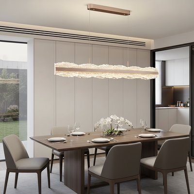 Závesný LED luster s diaľkovým ovládaním NIVALIS 55W, dĺžka 120cm, studené/teplé/neutrálne svetlo, stmievateľné, výškovo nastaviteľné, zlaté