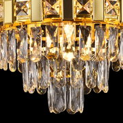 Candelabru Cristal BRAN Nobile 5xE14, Diametru 40cm, Auriu Lucios, Inaltime Reglabila Candelabre Cristal Default Title Alessandro Design