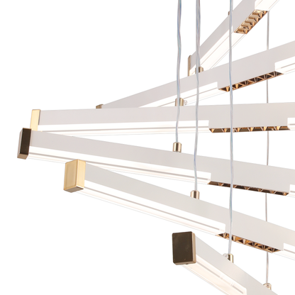 Lustra LED Suspendata Acril LT183/6WH, 81W, Lumina 3000/4000/6000K, Alb, Inaltime Reglabila Lustre LED cu Telecomanda Default Title Alessandro Design