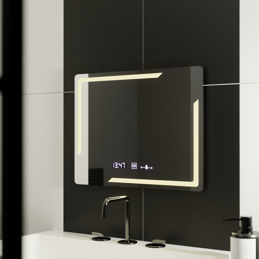 Oglinda LED Rectangulara, 80x60cm, Rayonnement MotionGlow Marcello, Sistem Dezaburire, Ceas & Termometru, Dimabila Oglinzi Marcello Default Title Alessandro Design