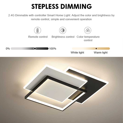 Lustra LED cu telecomanda CHIARA 98W, 3 Patrate, lumina Rece/Calda/Neutra, Dimabila, Negru Lustre LED cu Telecomanda Default Title Alessandro Design