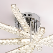 Lustra LED cu telecomanda LUELLA 79W 5 Elemente, Liniara, lumina Rece/Calda/Neutra, Dimabila, Argintiu Lustre LED Cristal Default Title Alessandro Design
