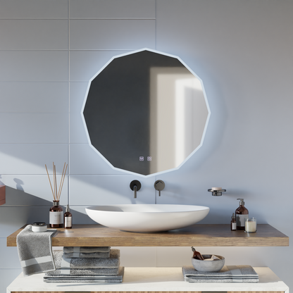 Oglinda LED Rotunda, 80cm, VIVO Touch, Sistem Dezaburire, Dimabila Oglinzi Korman E Default Title Alessandro Design