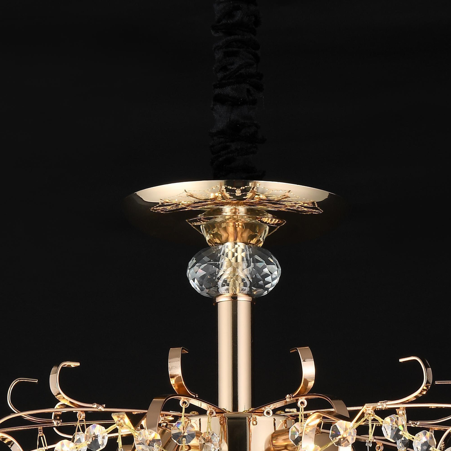 Candelabru Cristal STROZZI Eleganza 5xE14, Diametru 50cm, Auriu Candelabre Cristal Default Title Alessandro Design