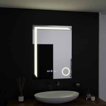 Oglinda LED Rectangulara, 60x80cm, Precision MotionGlow Marcello, Sistem Dezaburire, Ceas & Termometru, Lupa Cosmetica, Dimabila Oglinzi Marcello Default Title Alessandro Design