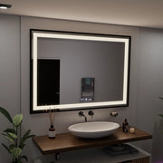 Oglinda LED Rectangulara, 100x65cm, Verite Majeste Noir Motion Glow Marcello, Sistem Dezaburire, Ceas & Termometru, Dimabila Oglinzi Marcello Default Title Alessandro Design