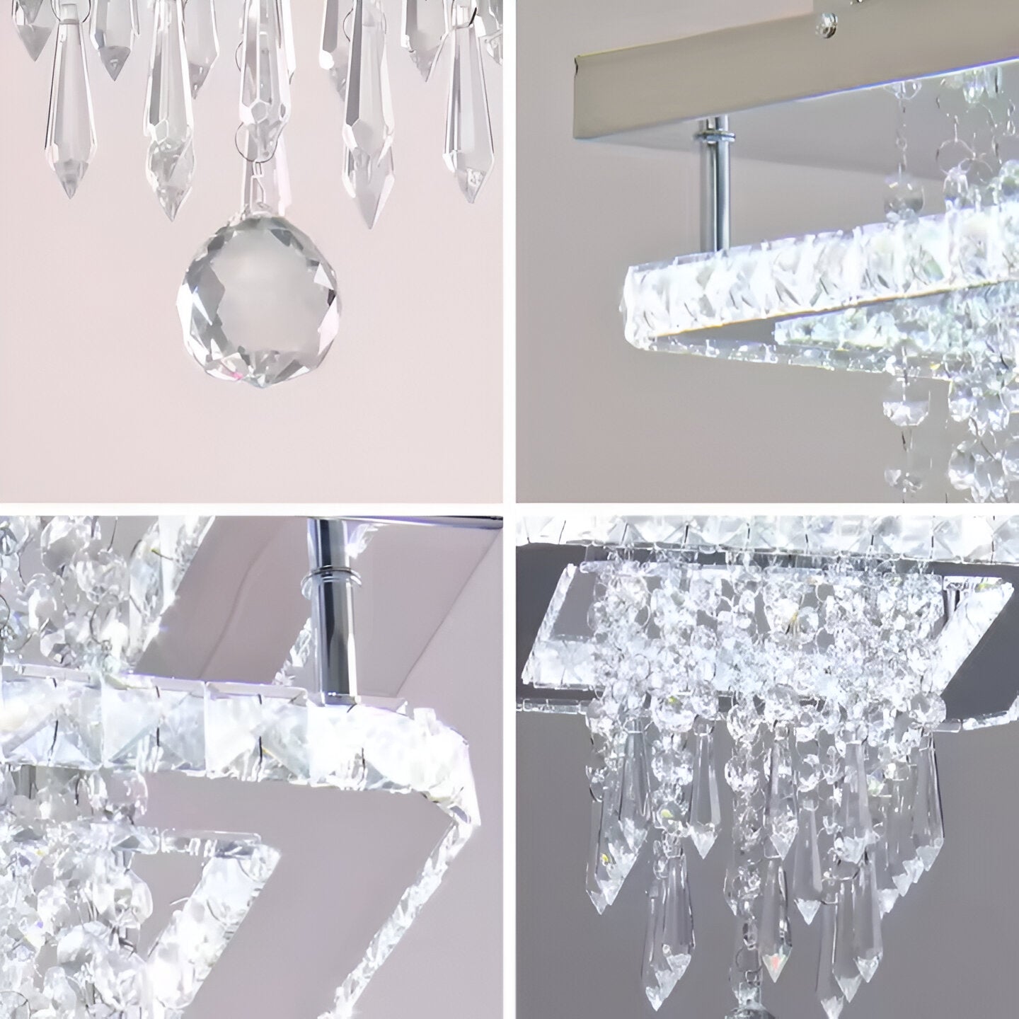 Candelabru LED Alberico Patrat, 17W, Lumina Rece/Calda/Neutra, Cristal, Crom Lucios Candelabre Moderne Default Title Alessandro Design