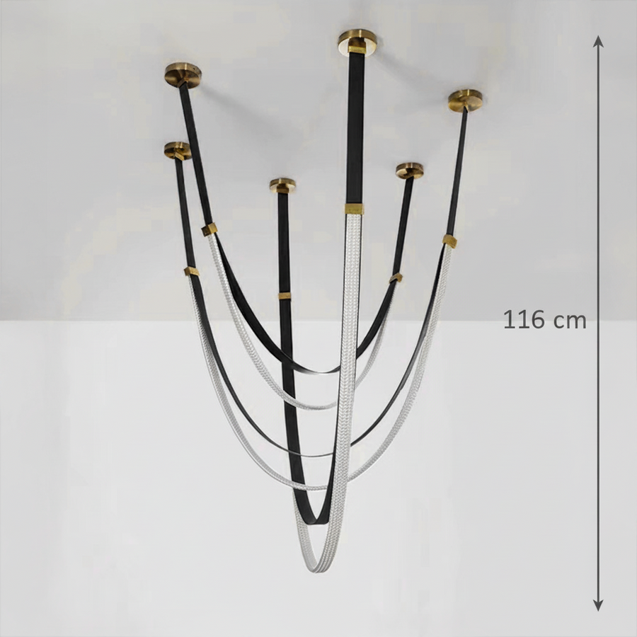 Candelabru Modern, LED, ARIA Largo, 31W, lumina Calda, Negru Candelabre Moderne Default Title Alessandro Design