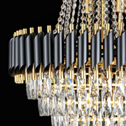 Candelabru Cristal CC900/800X1200, 23xE14, Diametru 80cm, Inaltime 120cm, Auriu Lucios si Negru, Inaltime Reglabila, Design Elegant Candelabre Cristal Default Title Alessandro Design