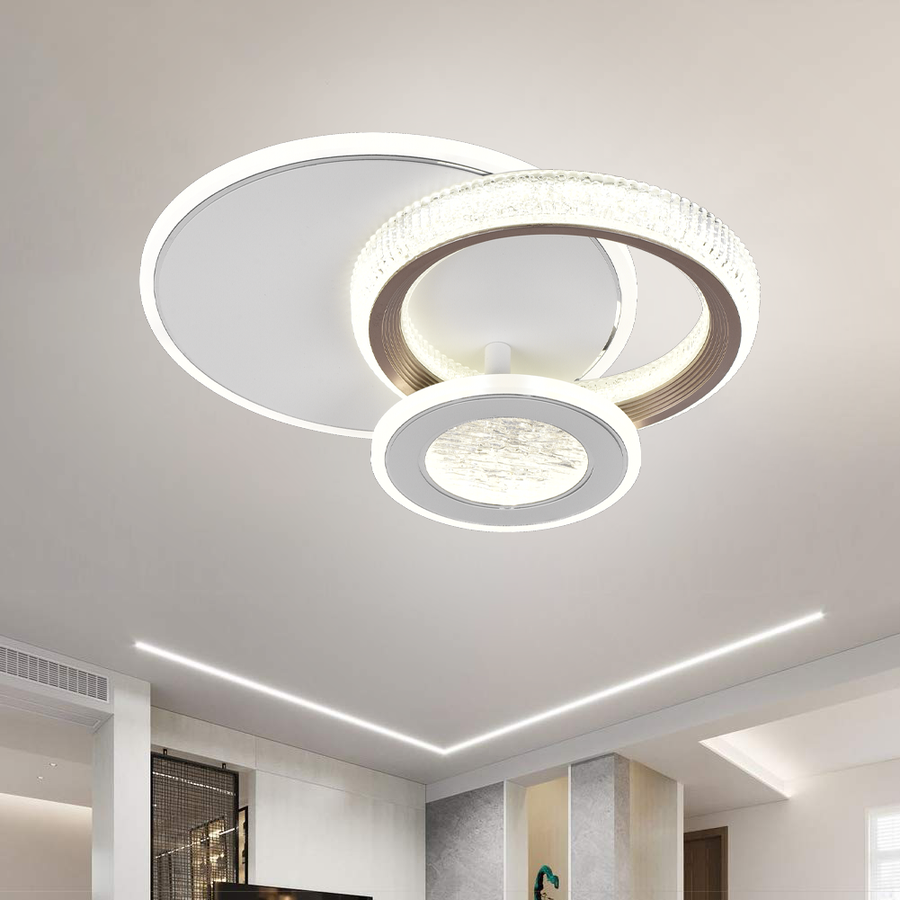 Lustra LED NYXORA 44W, 3 Cercuri, lumina Rece/Calda/Neutra, Alb Lustre LED Default Title Alessandro Design