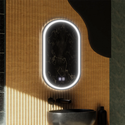 Oválne LED zrkadlo, 45x65cm, Velara Touch, Demister System, Stmievateľné