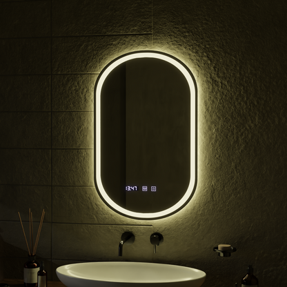 Oglinda LED Touch ONIRA Sistem Dezaburire, Ceas si Temperatura 50x80 cm Oglinzi Korman S Default Title Alessandro Design