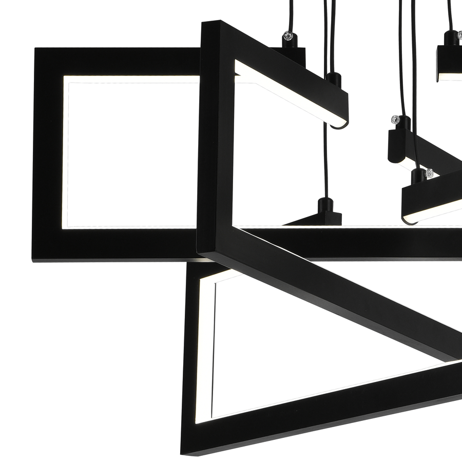 Lustra LED cu telecomanda ,Suspendata 71W, 3 Elemente, lumina Rece/Calda/Neutra, Dimabila, Inaltime Reglabila, Negru Lustre LED cu Telecomanda Default Title Alessandro Design