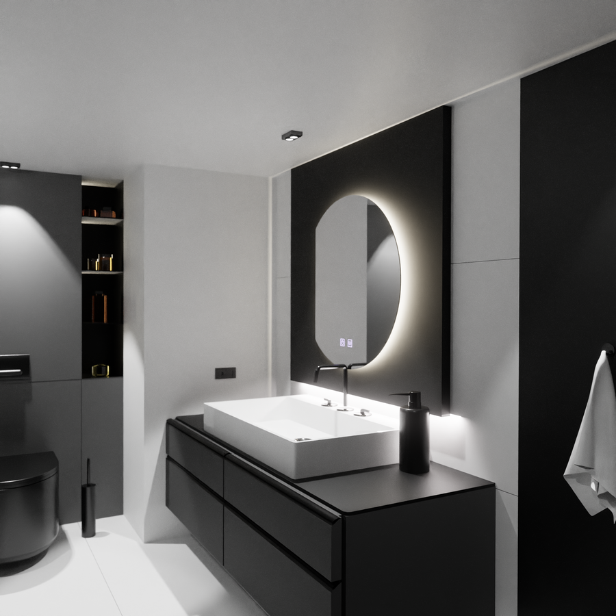 Oglinda LED Semiluna 54x60, Arcana Touch, Sistem Dezaburire, Dimabila Oglinzi Korman E Default Title Alessandro Design