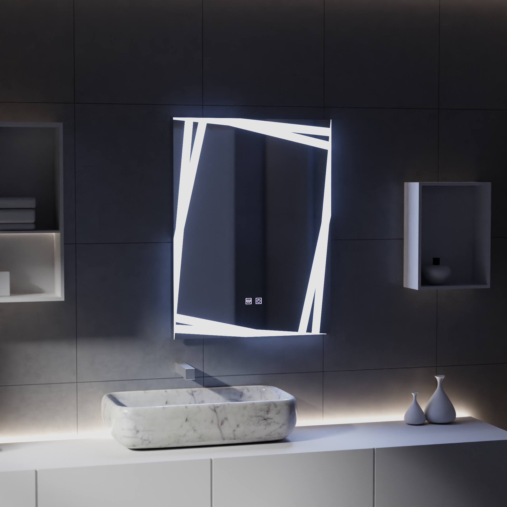 Oglinda LED Touch Infinitum Sistem Dezaburire 60X80cm Oglinzi Korman E Default Title Alessandro Design