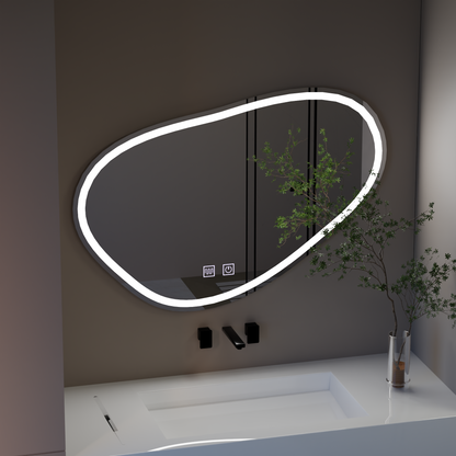 Oglinda LED Touch Quassare, Sistem Dezaburire 90x65 cm Oglinzi Korman E Default Title Alessandro Design