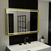 Oglinda LED Rectangulara, 120x80cm, Verite Royale Gold MotionGlow Marcello, Sistem Dezaburire, Ceas & Termometru, Dimabila Oglinzi Marcello Default Title Alessandro Design