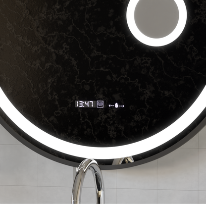 Oglinda LED Rotunda, 11W, 60cm, Micah Senzor MotionGlow Marcello, Sistem Dezaburire, Ceas & Termometru, Lupa Cosmetica, Dimabila Oglinzi Marcello Default Title Alessandro Design