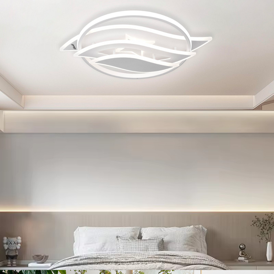 Lustra LED cu telecomanda JARRIA 52W, lumina Rece/Calda/Neutra/RGB, Dimabila, Alb Lustre LED cu Telecomanda Default Title Alessandro Design