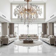 Krištáľový luster PALERMO Eleganza 5xE14, Priemer 50cm, Zlatý