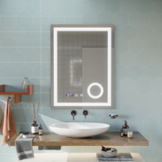 Oglinda LED Touch NIVERA Sistem Dezaburire, Ceas si Temperatura 60x80 cm Lupa Cosmetica Oglinzi Korman S Default Title Alessandro Design