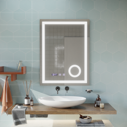 Oglinda LED Touch NIVERA Sistem Dezaburire, Ceas si Temperatura 60x80 cm Lupa Cosmetica Oglinzi Korman S Default Title Alessandro Design